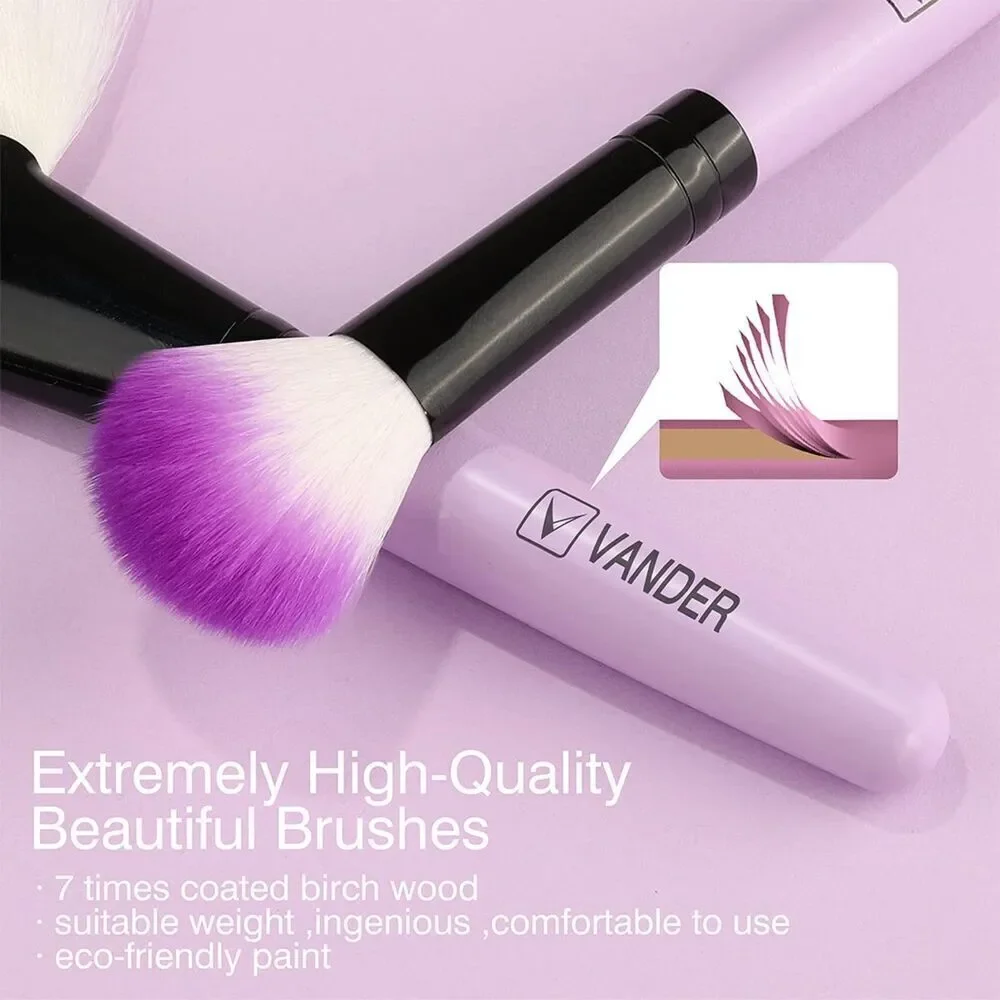 Vander 32pcs Purple Professional Premium Synthetic Makeup Brushes Set With Case